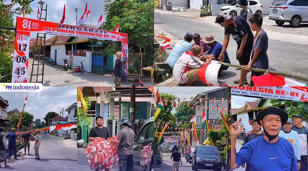 Semangat Merah Putih Mulai Berkibar di Pekanbaru, Warga Perum Delima Puri Gotong Royong Sambut HUT ke-81 RI